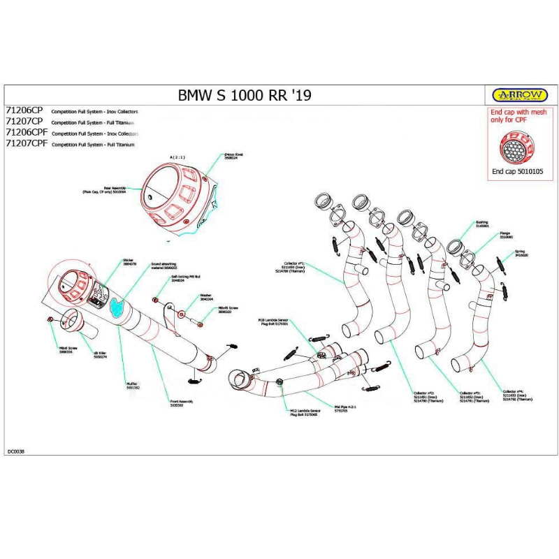 Escape completo BMW S1000RR 19- COMPETITION EVO Arrow Titanio